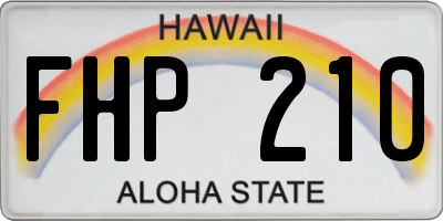 HI license plate FHP210