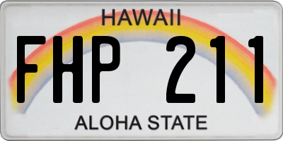 HI license plate FHP211