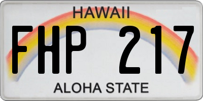 HI license plate FHP217