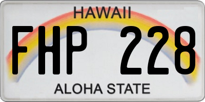 HI license plate FHP228