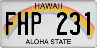 HI license plate FHP231