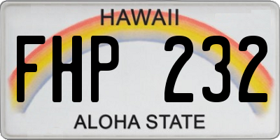 HI license plate FHP232