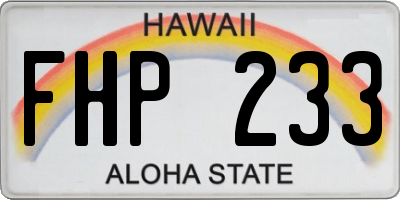 HI license plate FHP233