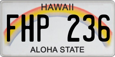 HI license plate FHP236