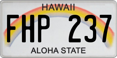 HI license plate FHP237
