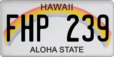 HI license plate FHP239