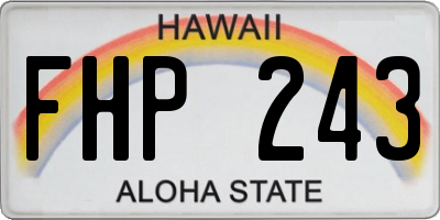 HI license plate FHP243