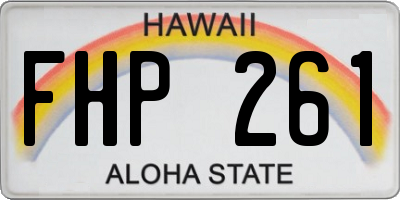 HI license plate FHP261