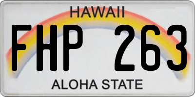 HI license plate FHP263