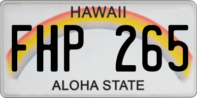 HI license plate FHP265