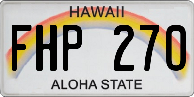 HI license plate FHP270