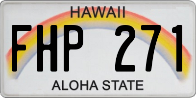 HI license plate FHP271