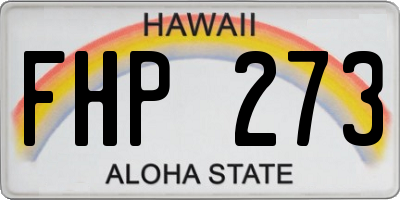 HI license plate FHP273