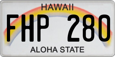 HI license plate FHP280