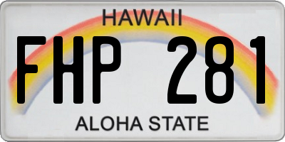 HI license plate FHP281