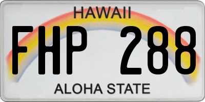 HI license plate FHP288