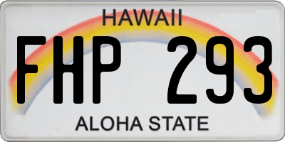 HI license plate FHP293