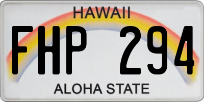 HI license plate FHP294