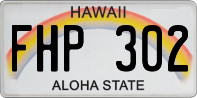 HI license plate FHP302