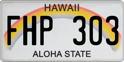 HI license plate FHP303