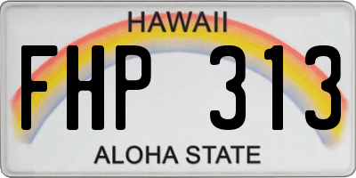HI license plate FHP313