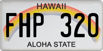 HI license plate FHP320