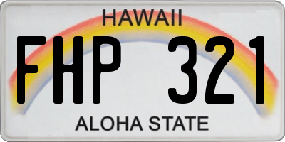HI license plate FHP321