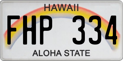 HI license plate FHP334