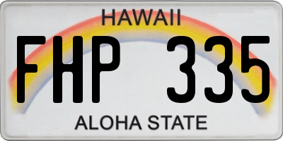 HI license plate FHP335