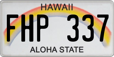 HI license plate FHP337