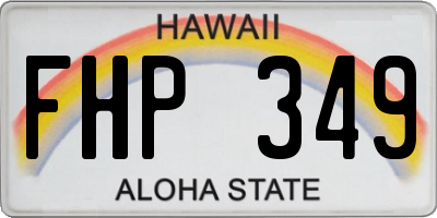 HI license plate FHP349