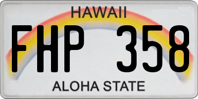 HI license plate FHP358