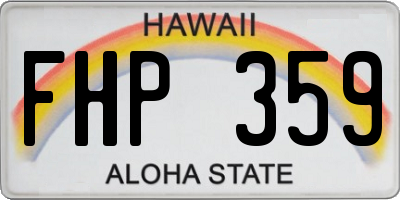 HI license plate FHP359