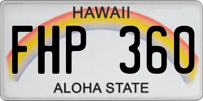 HI license plate FHP360