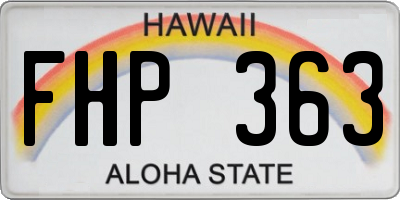 HI license plate FHP363