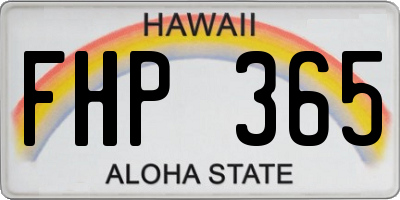 HI license plate FHP365