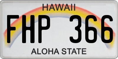 HI license plate FHP366
