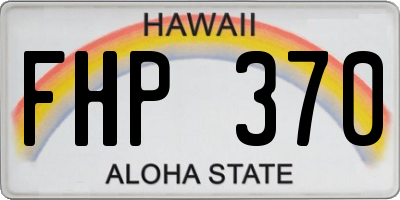 HI license plate FHP370