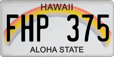 HI license plate FHP375
