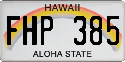 HI license plate FHP385