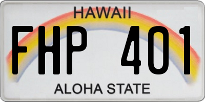 HI license plate FHP401