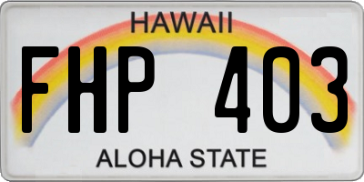 HI license plate FHP403