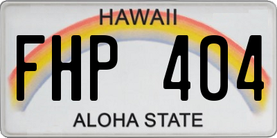 HI license plate FHP404
