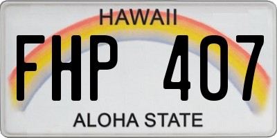 HI license plate FHP407