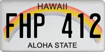 HI license plate FHP412
