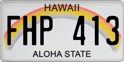 HI license plate FHP413