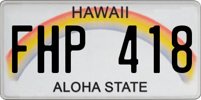 HI license plate FHP418