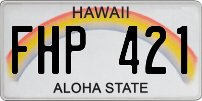 HI license plate FHP421