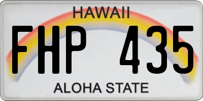 HI license plate FHP435