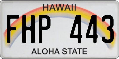 HI license plate FHP443